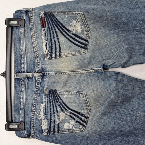 7 For All Mankind Distressed Streetwear Bermuda Grunge Jean Shorts Size 28 - Picture 5 of 10